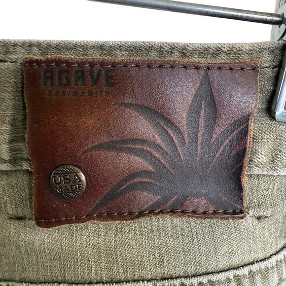 AGAVE Men Gringo Classic Straight USA Stretch Cotton Denim Jean 36x32 Olive - Picture 4 of 13